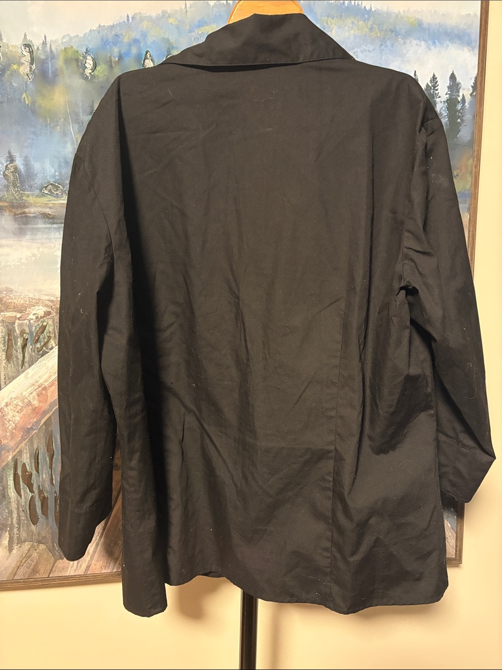 Rafaella Black Ruffle Front Button Blouse - Picture 5 of 5